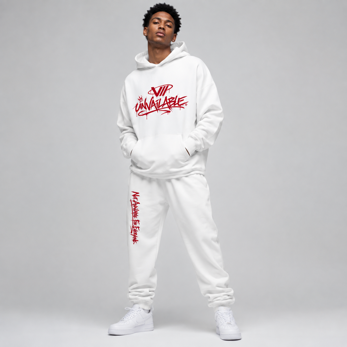 V// DROP Oversize Fluffy Sweatpants - UNVAILABLE RED PROD