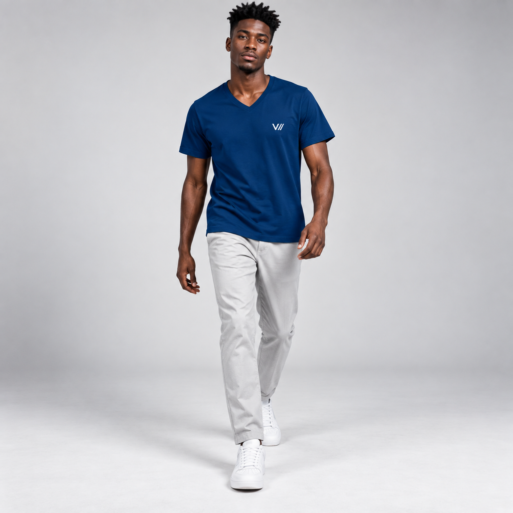 V// CHILL Herren Premium Bio V-Neck T-Shirt