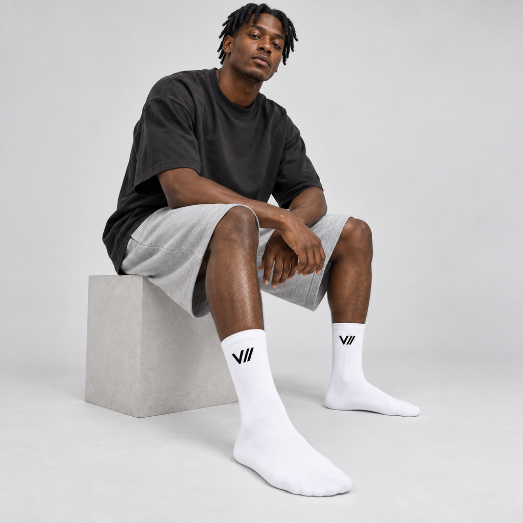V// SOCKS  Crew Socken BASIC weiss