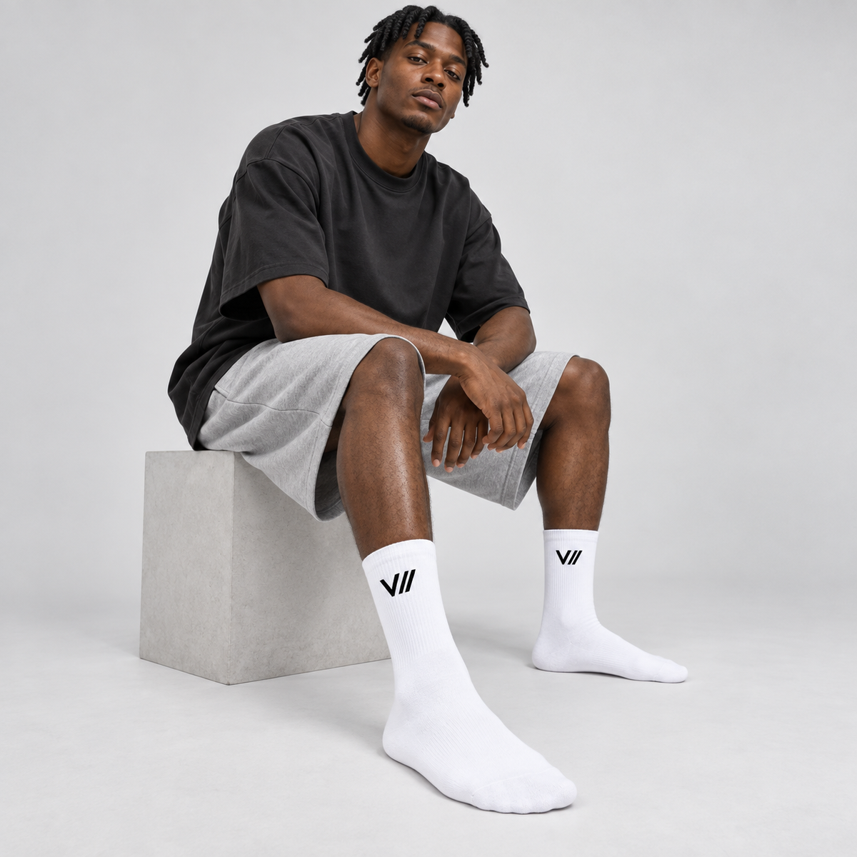 V// SOCKS  Crew Socken BASIC weiss