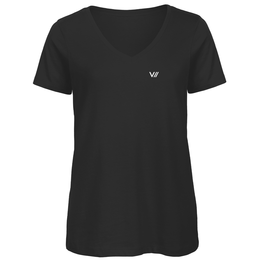 V// CHILL Damen Premium Bio V-Neck T-Shirt