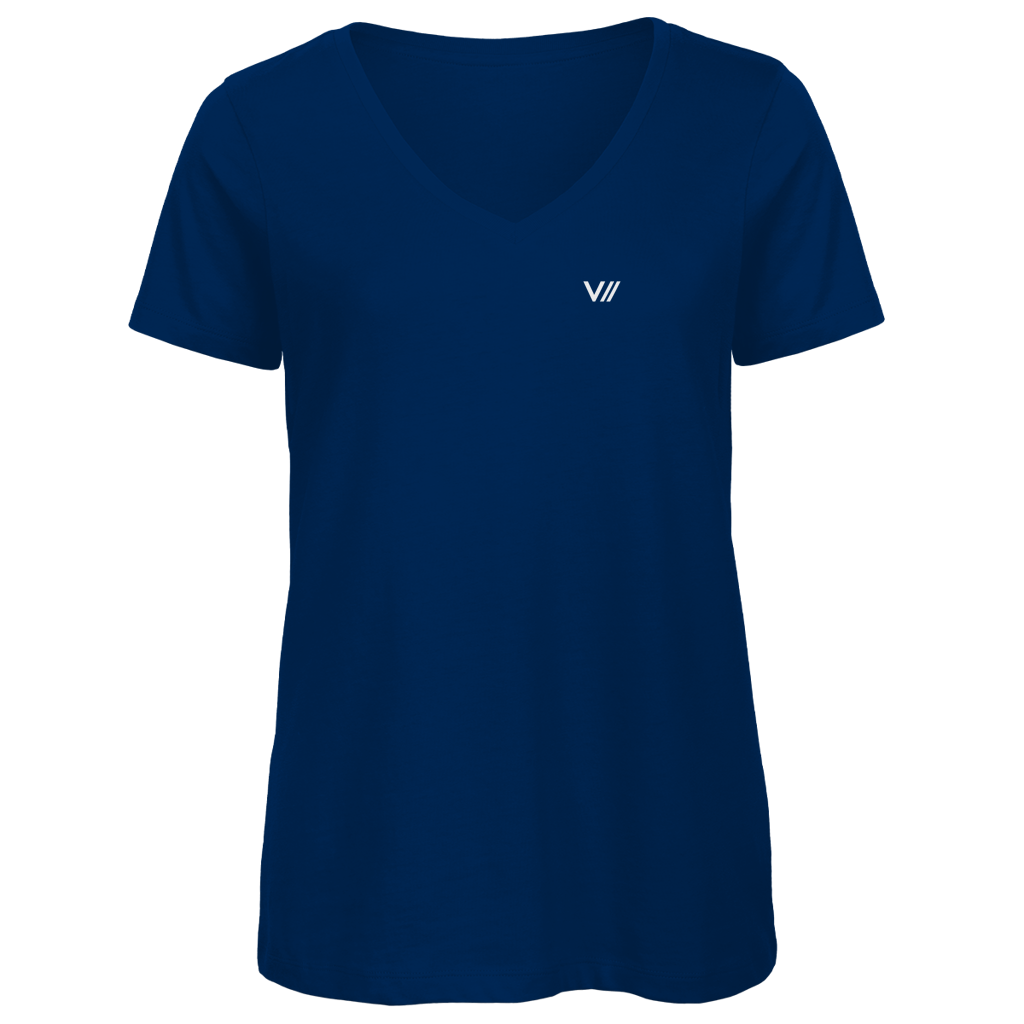 V// CHILL Damen Premium Bio V-Neck T-Shirt