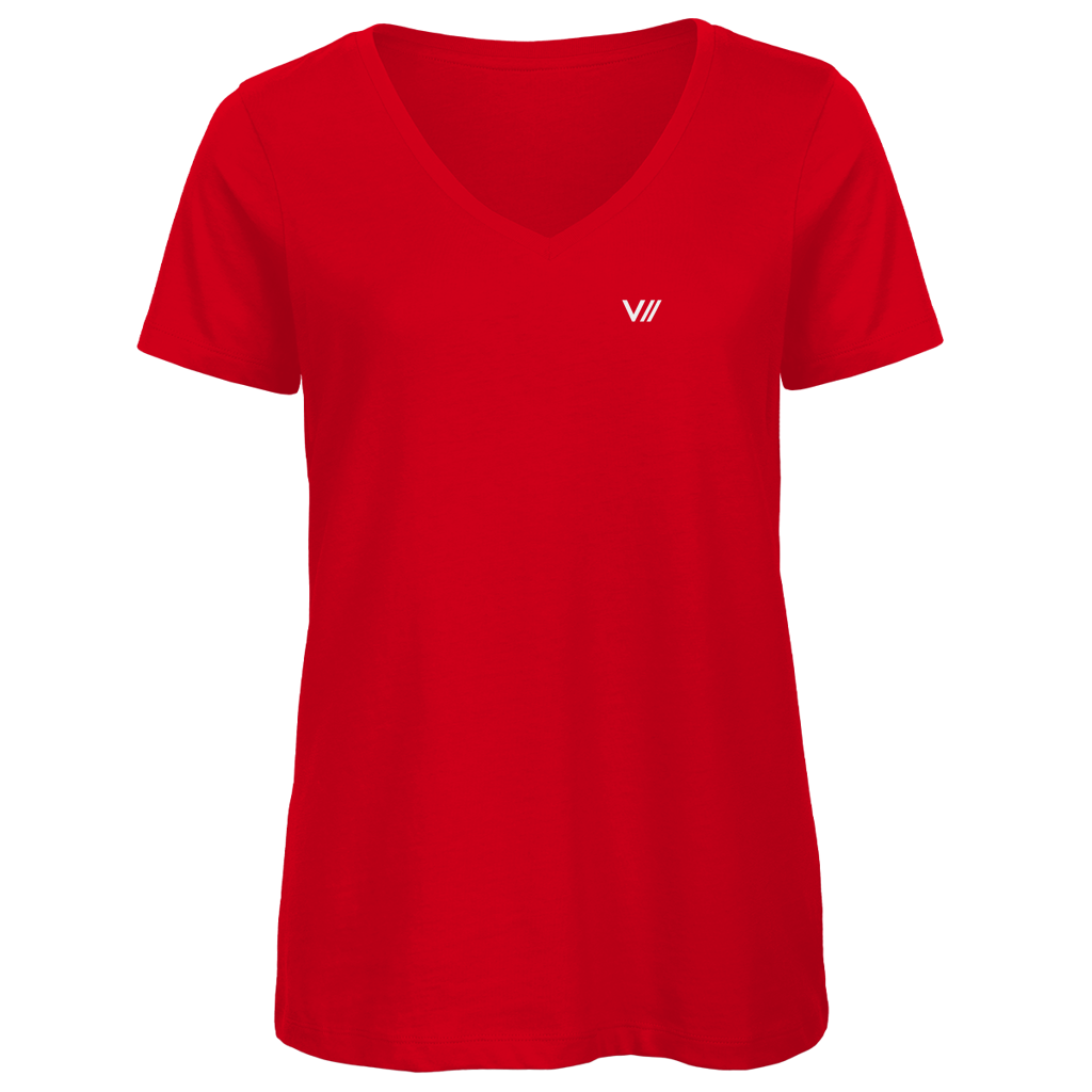 V// CHILL Damen Premium Bio V-Neck T-Shirt