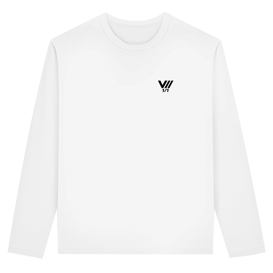 V// ONE OF ONE Longsleeve 100% Biobaumwolle WHITE EDITION
