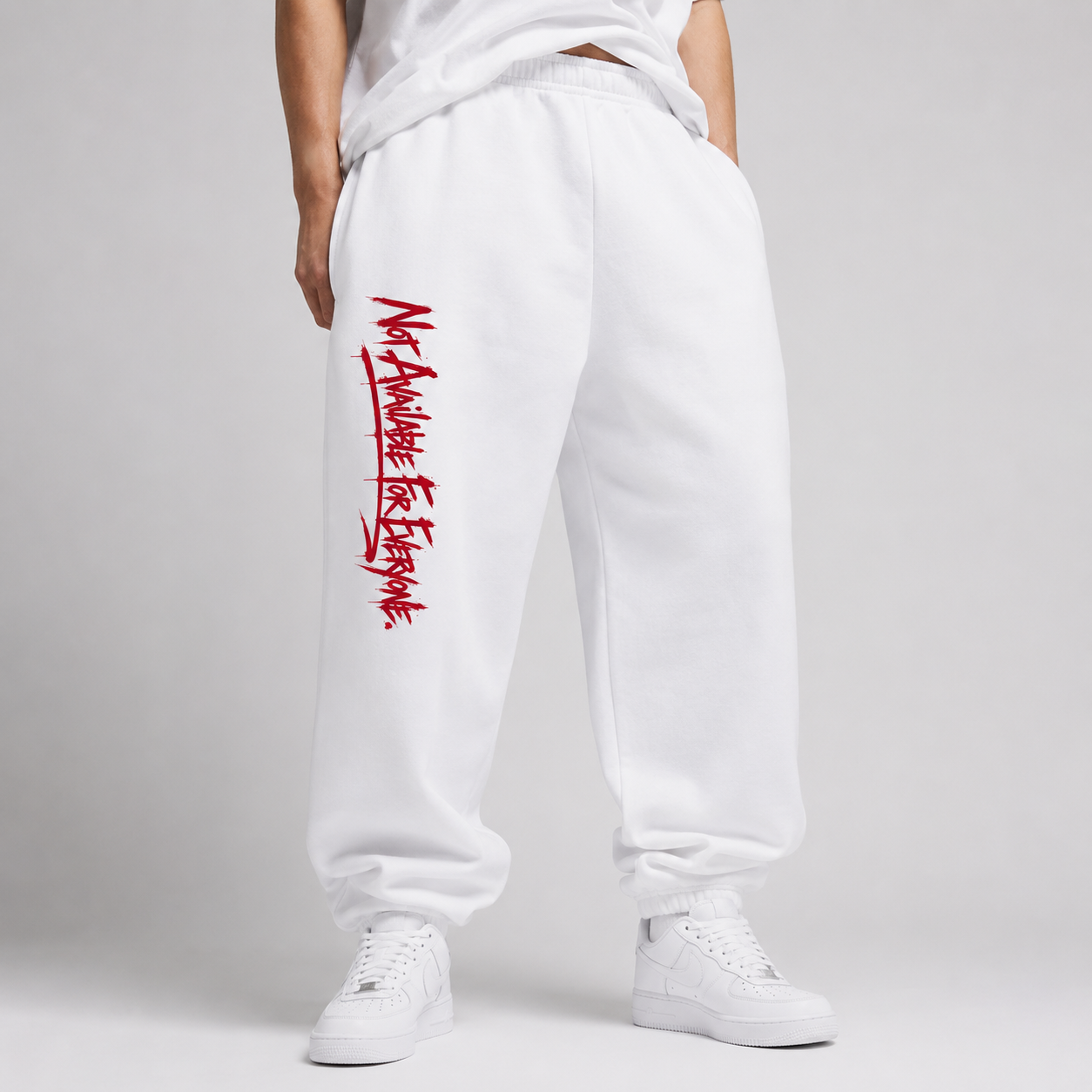 V// DROP Oversize Fluffy Sweatpants - UNVAILABLE RED PROD