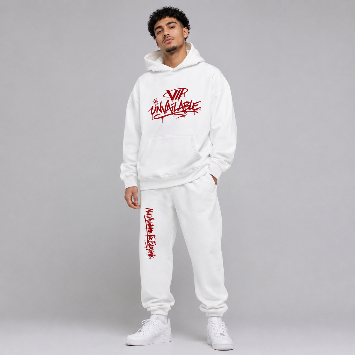 V// DROP Oversize Fluffy Sweatpants - UNVAILABLE RED PROD