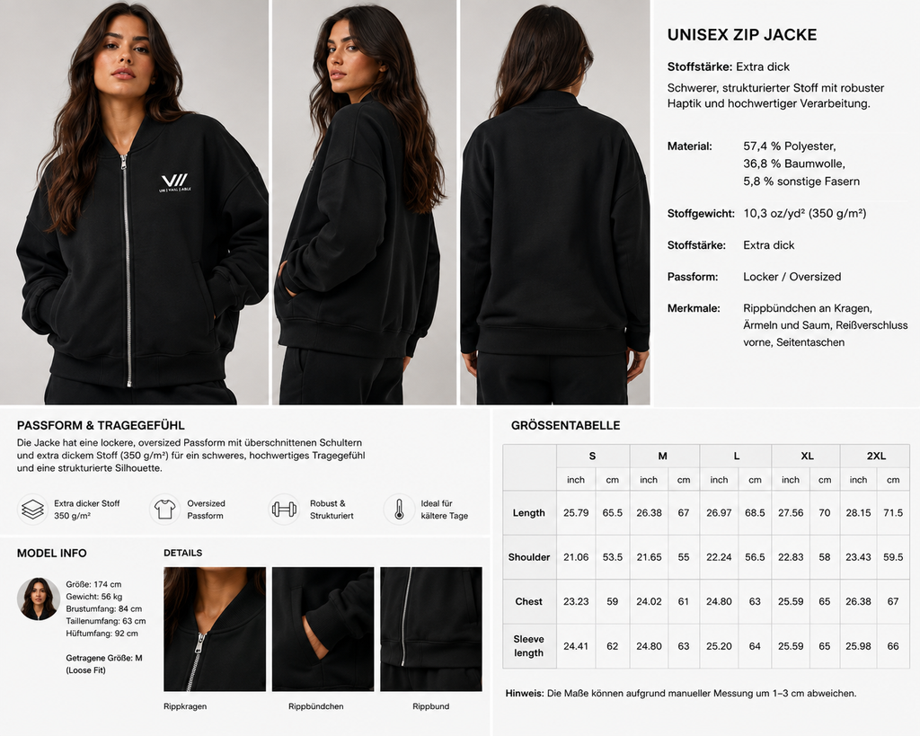 V// DROP Zip-Up Fleeced Varsity Jacket - Unisex