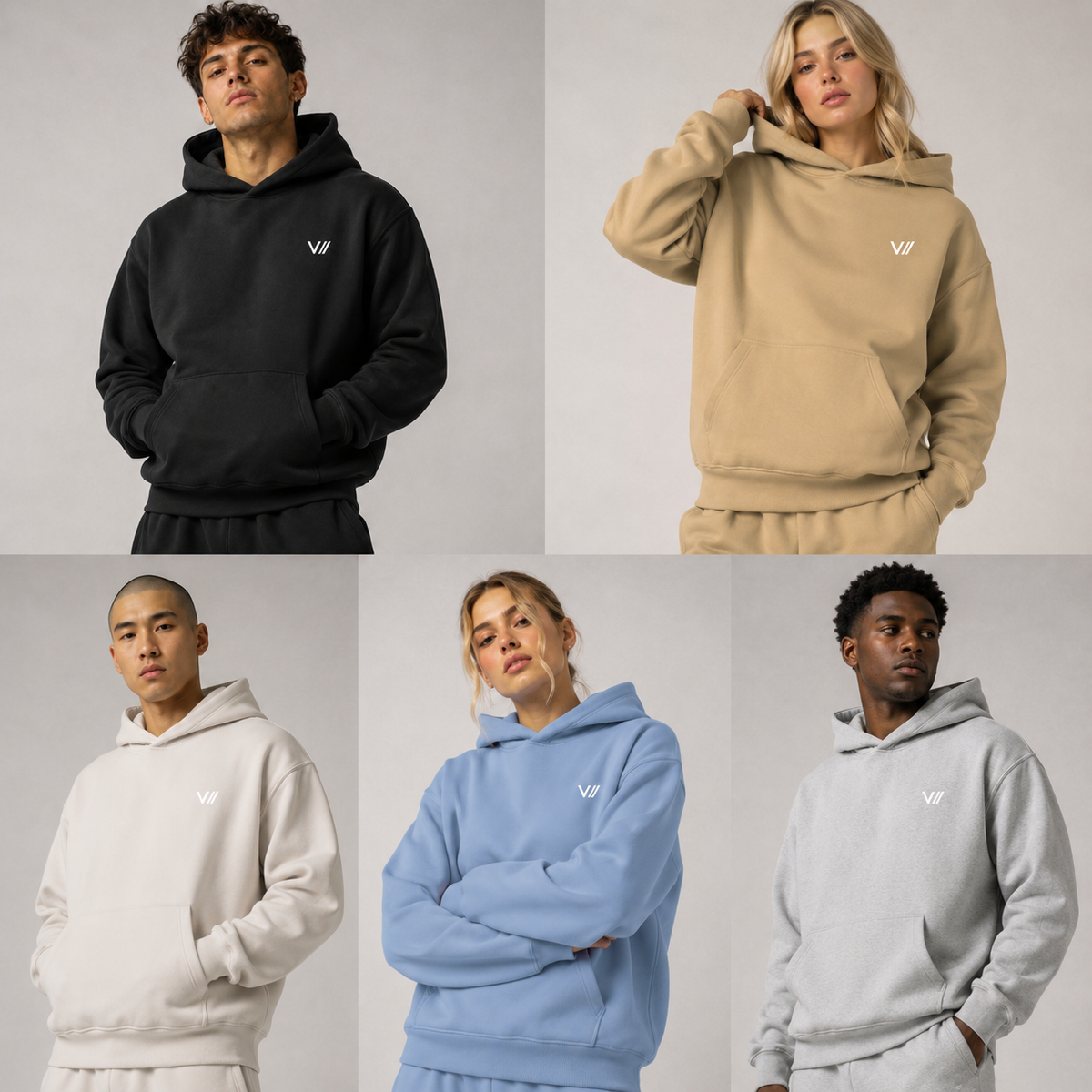V// GETOUTHERE Oversize Hoodie ohne Kordel