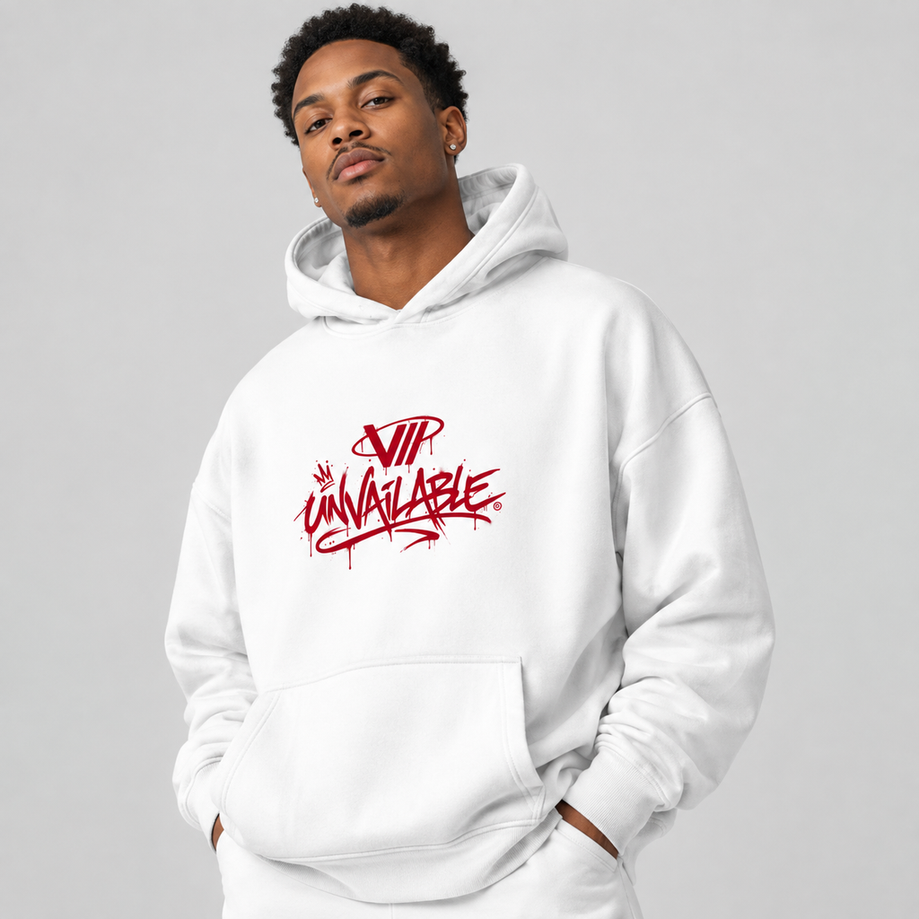 V// DROP Oversize Hoodie Ohne Kordel - UNVAILABLE RED PROD