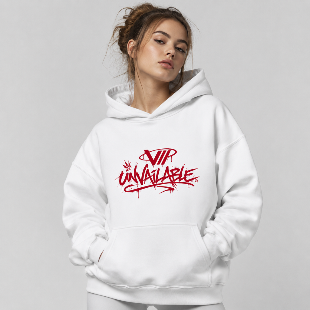 V// DROP Oversize Hoodie Ohne Kordel - UNVAILABLE RED PROD