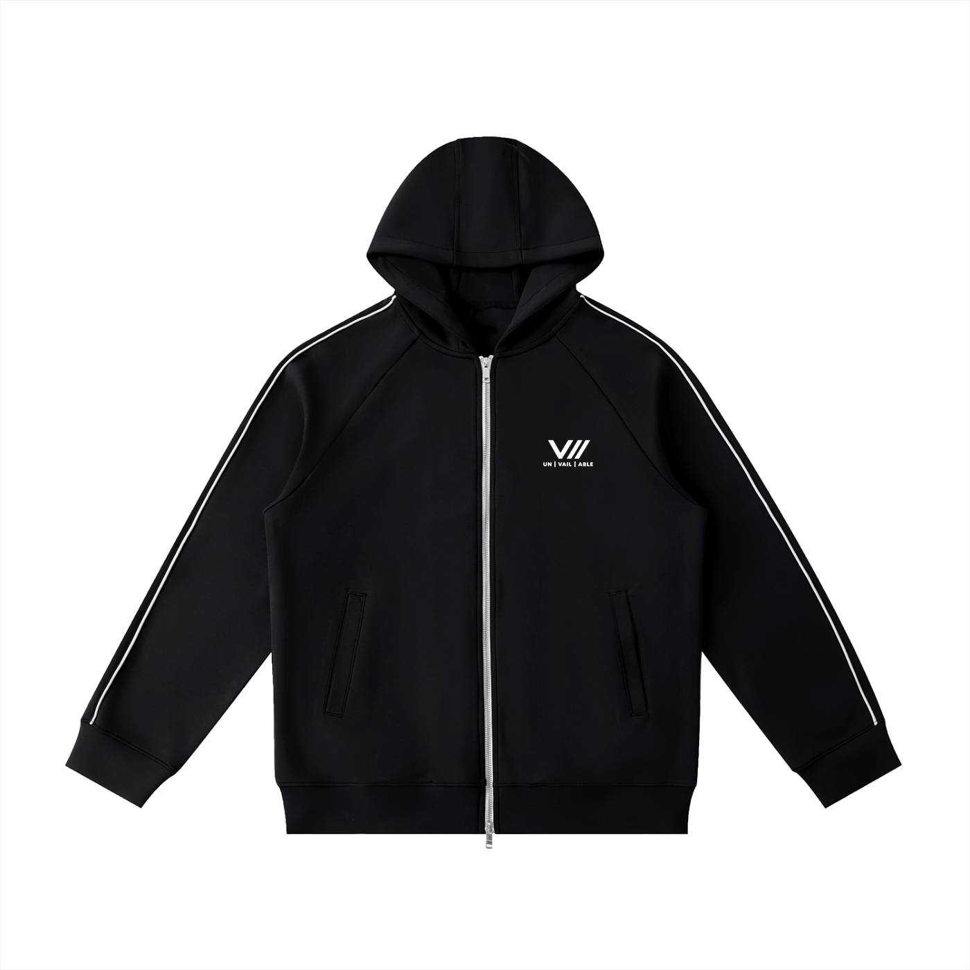 V// HEAVY Thick Raglan Sleeve Zip Hoodie - Unisex