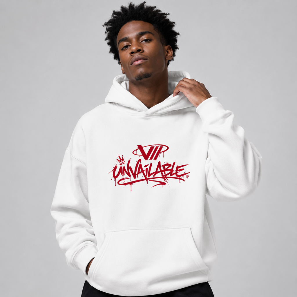 V// DROP Oversize Hoodie Ohne Kordel - UNVAILABLE RED PROD