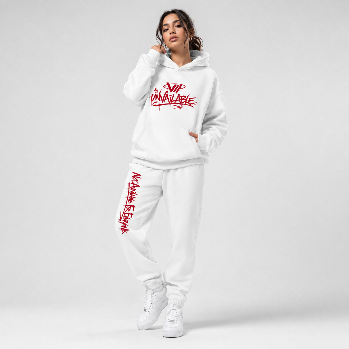 V// DROP Oversize Fluffy Sweatpants - UNVAILABLE RED PROD
