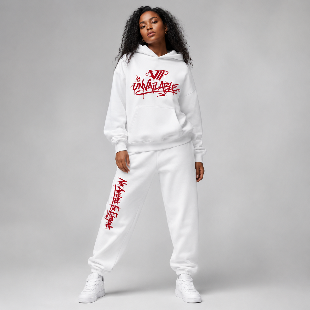 V// DROP Oversize Fluffy Sweatpants - UNVAILABLE RED PROD